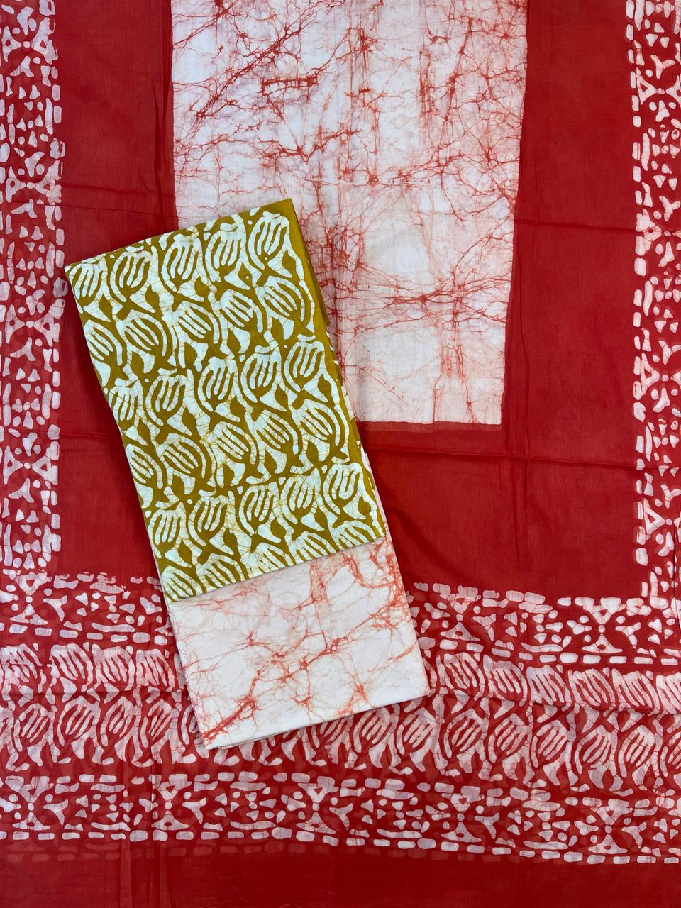 Yellow Cotton Dress Material