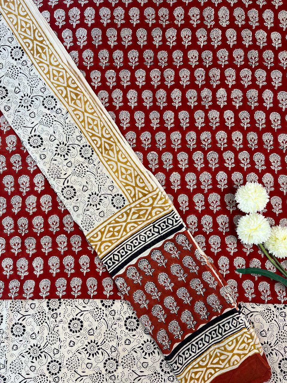 Maroon Cotton Dress Material