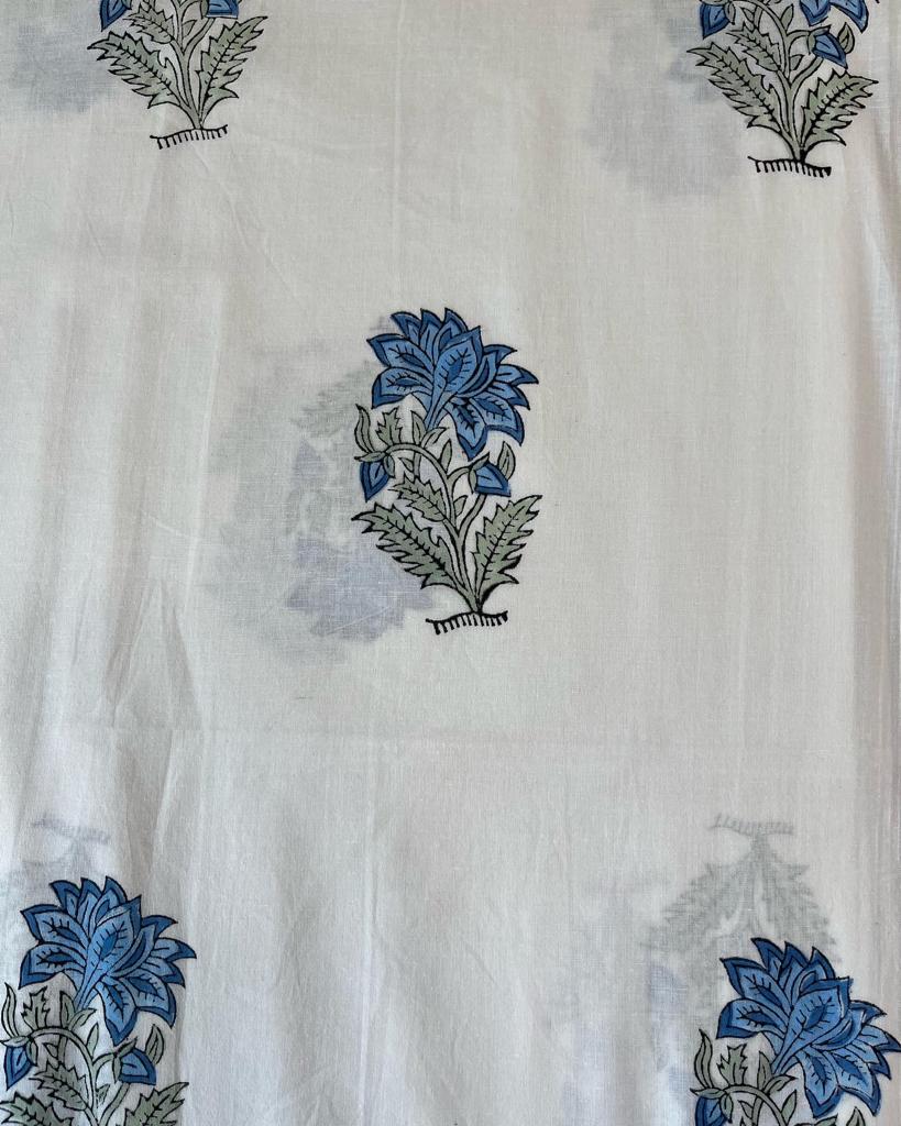 Blue Cotton Dress Material