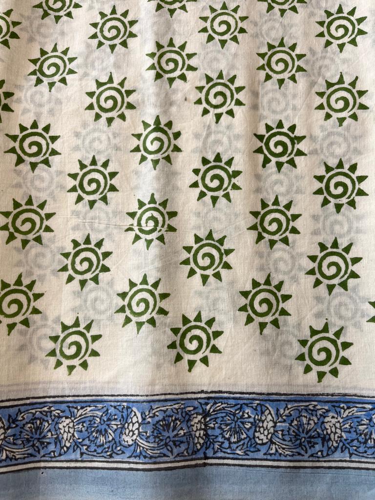 Green Cotton Dress Material