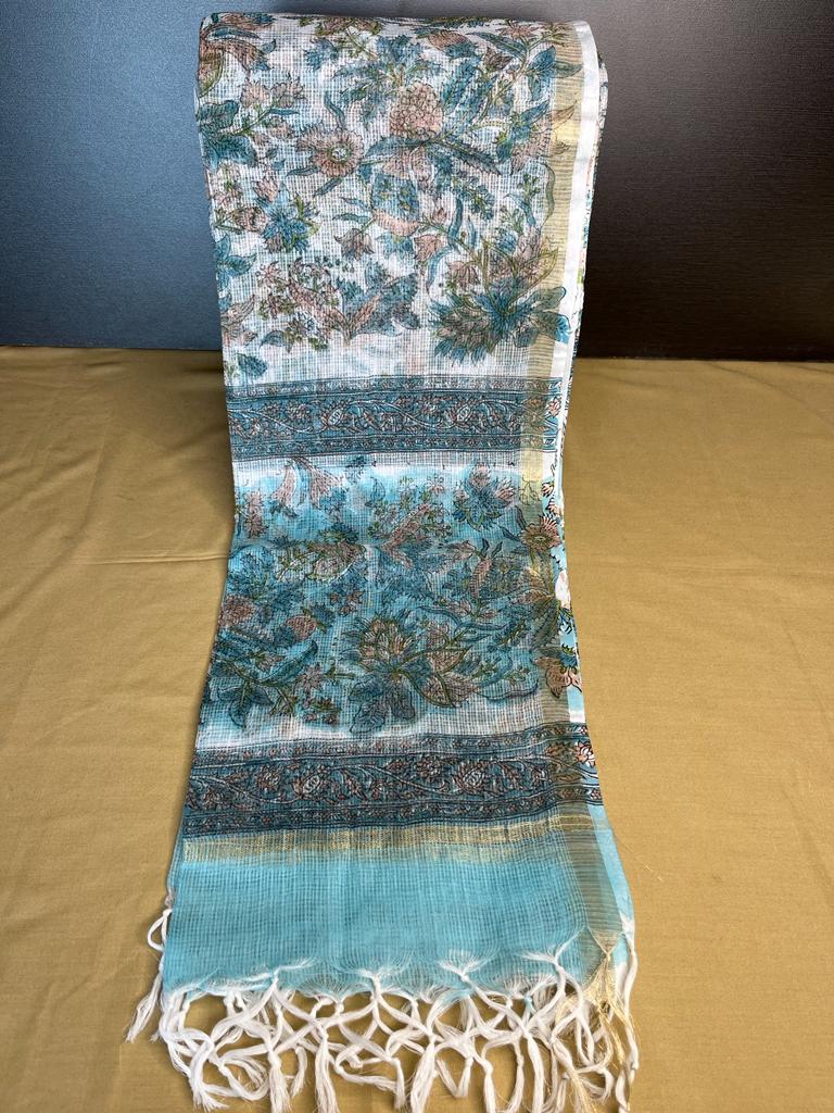 Blue Cotton Dress Material