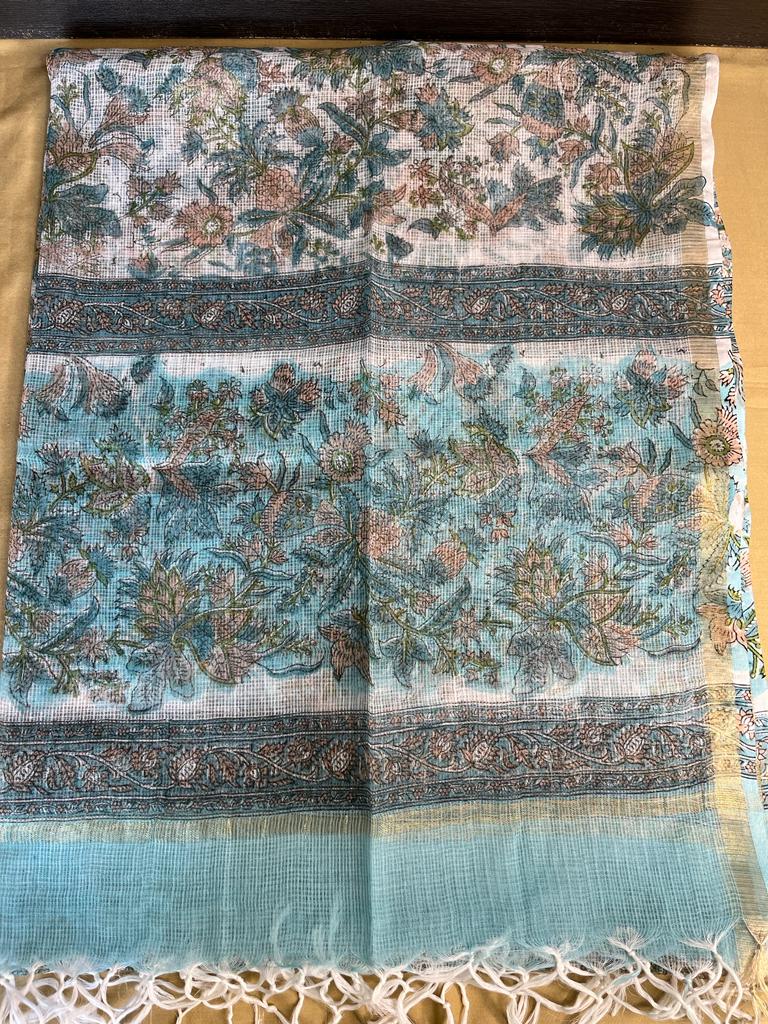 Blue Cotton Dress Material