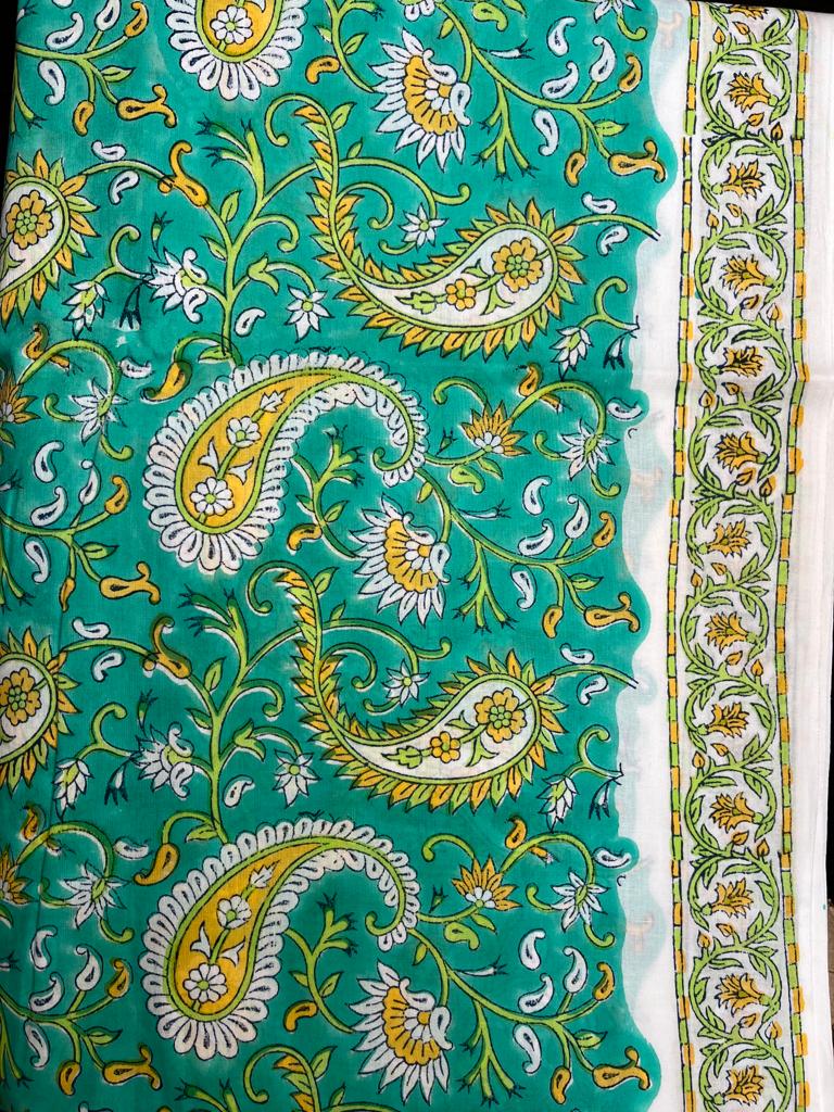Green Cotton Dress Material