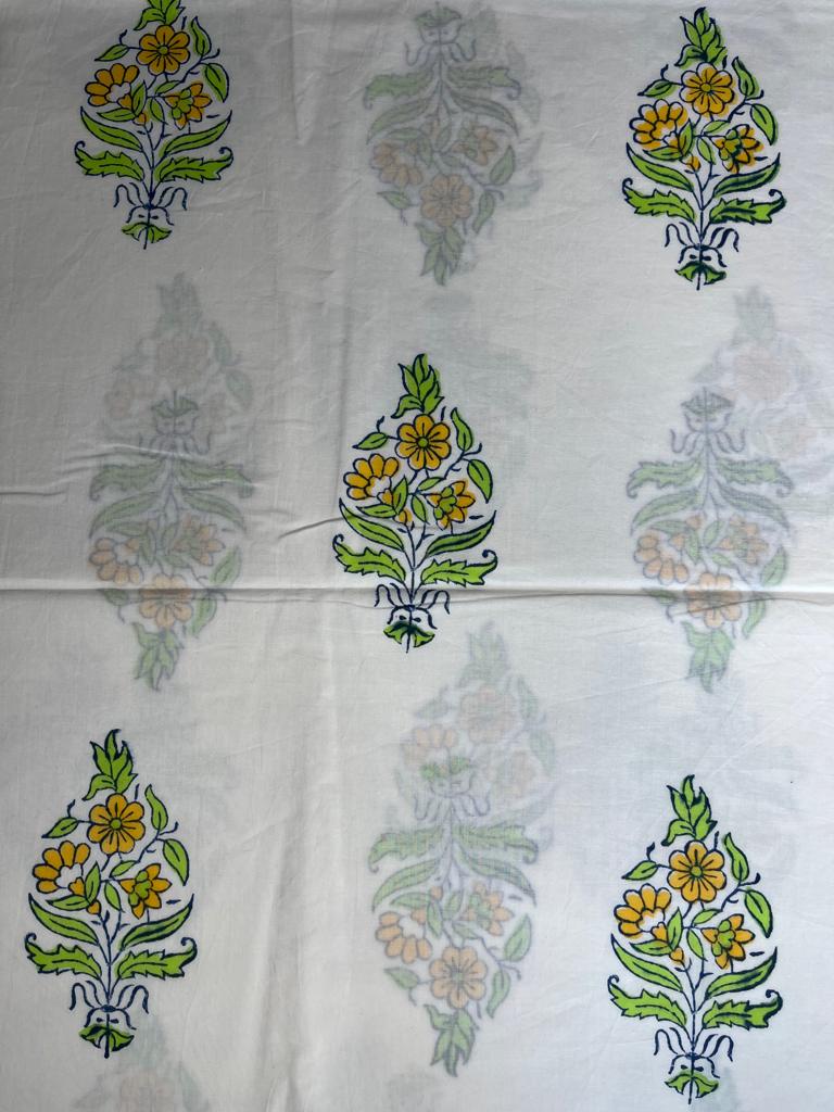 Green Cotton Dress Material