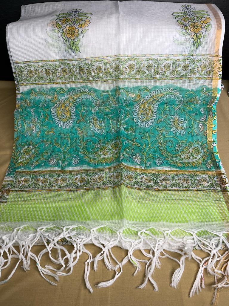 Green Cotton Dress Material