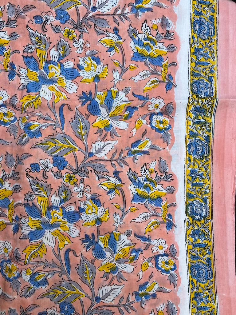 Peach Cotton Dress Material
