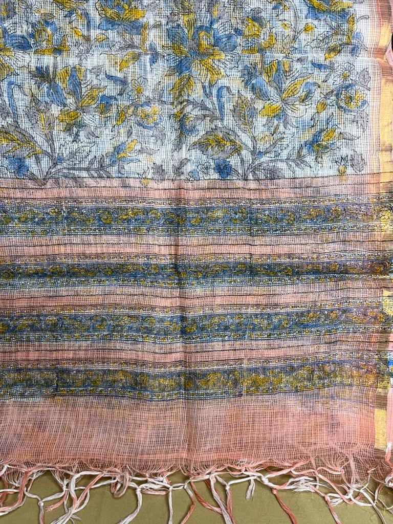 Peach Cotton Dress Material
