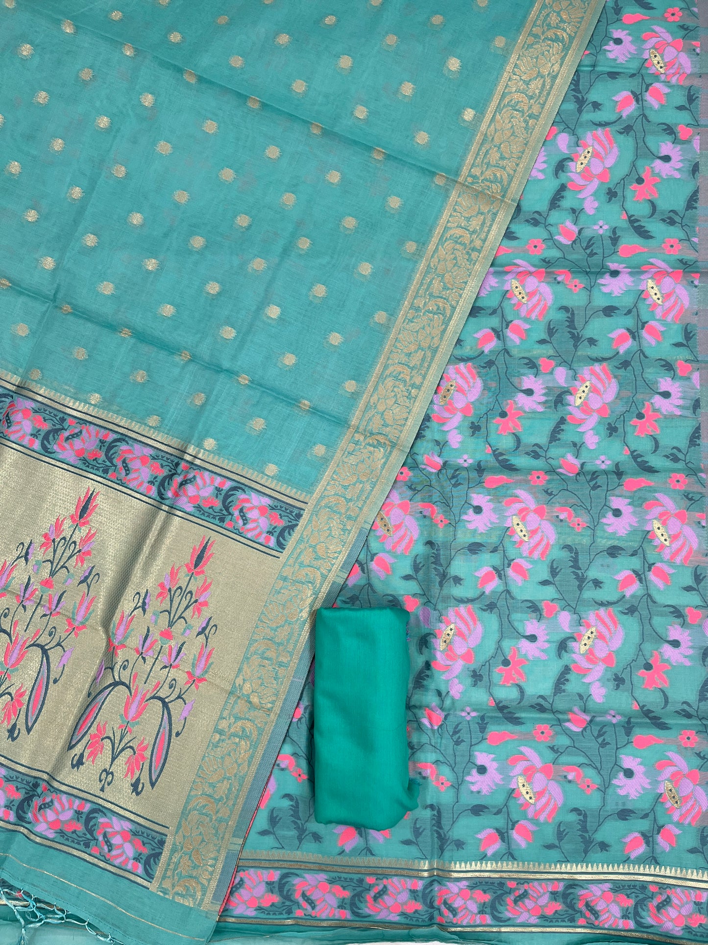 GREEN MEGHANA JAMDANI SUIT