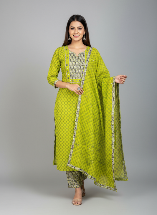 GREEN RADHIKA SUIT