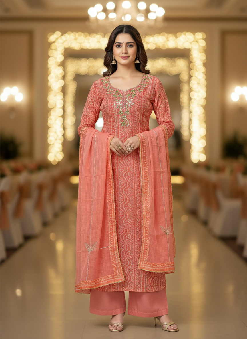 PEACH NISHA SUIT
