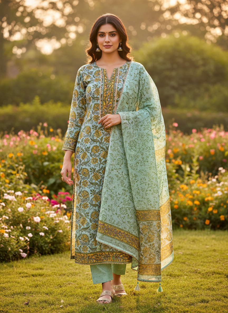 GREEN SUSHILA SUIT