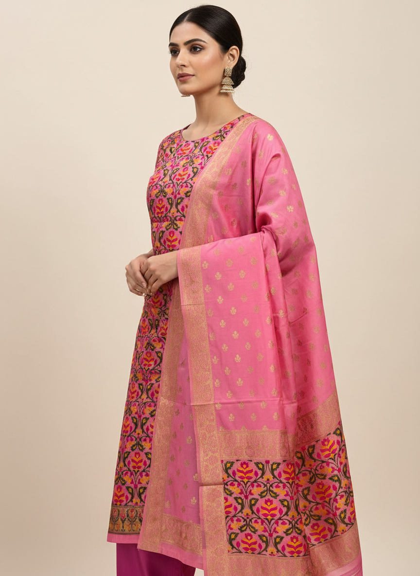 PINK JASMIN JAMDANI SUIT